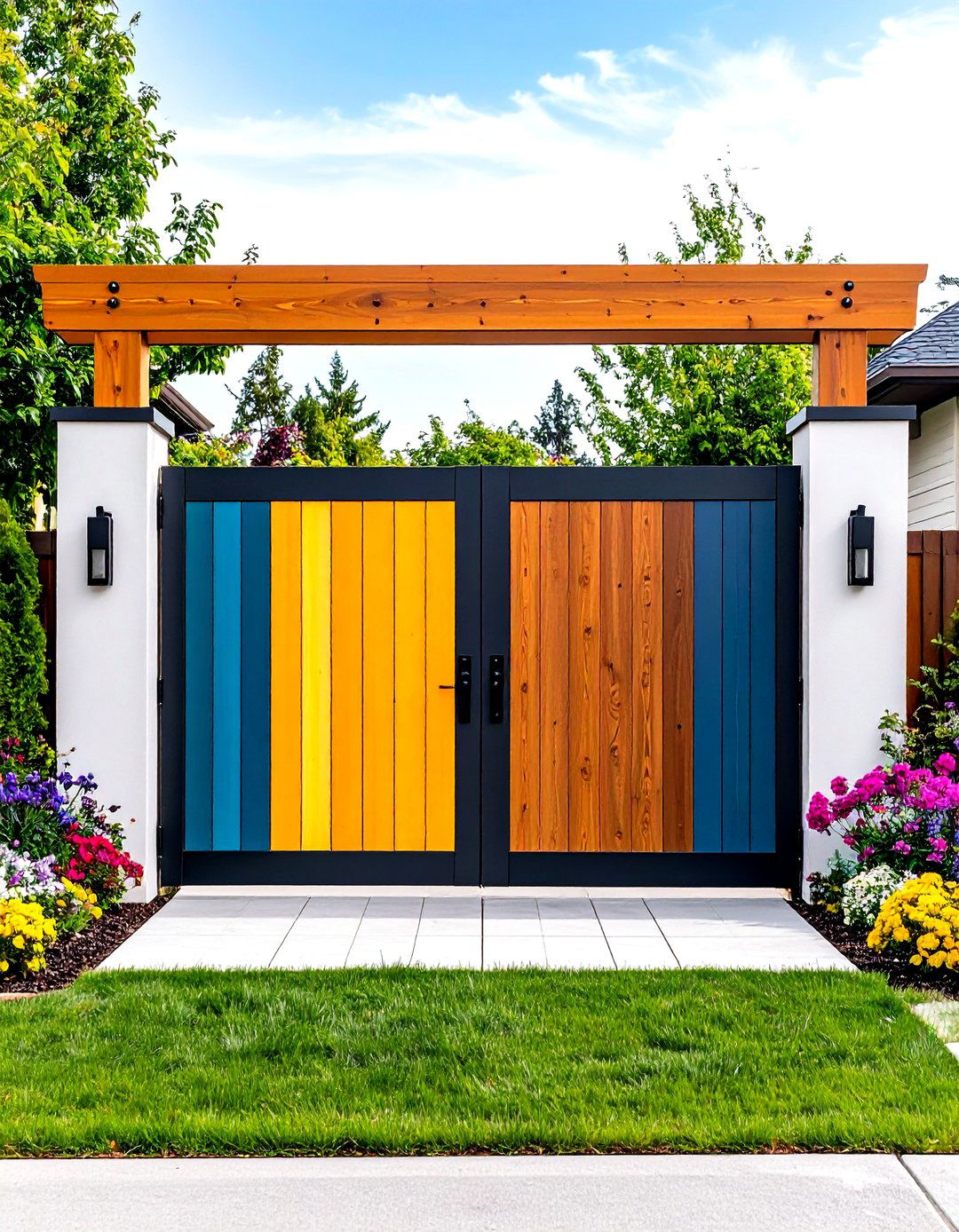 Composite Front Gate for Low Maintenance - 20 Front Gate Ideas