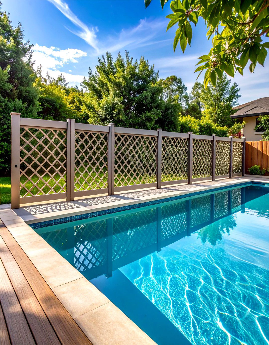 Composite Lattice Fence with Sustainable Materials - 20 Lattice Fence Ideas