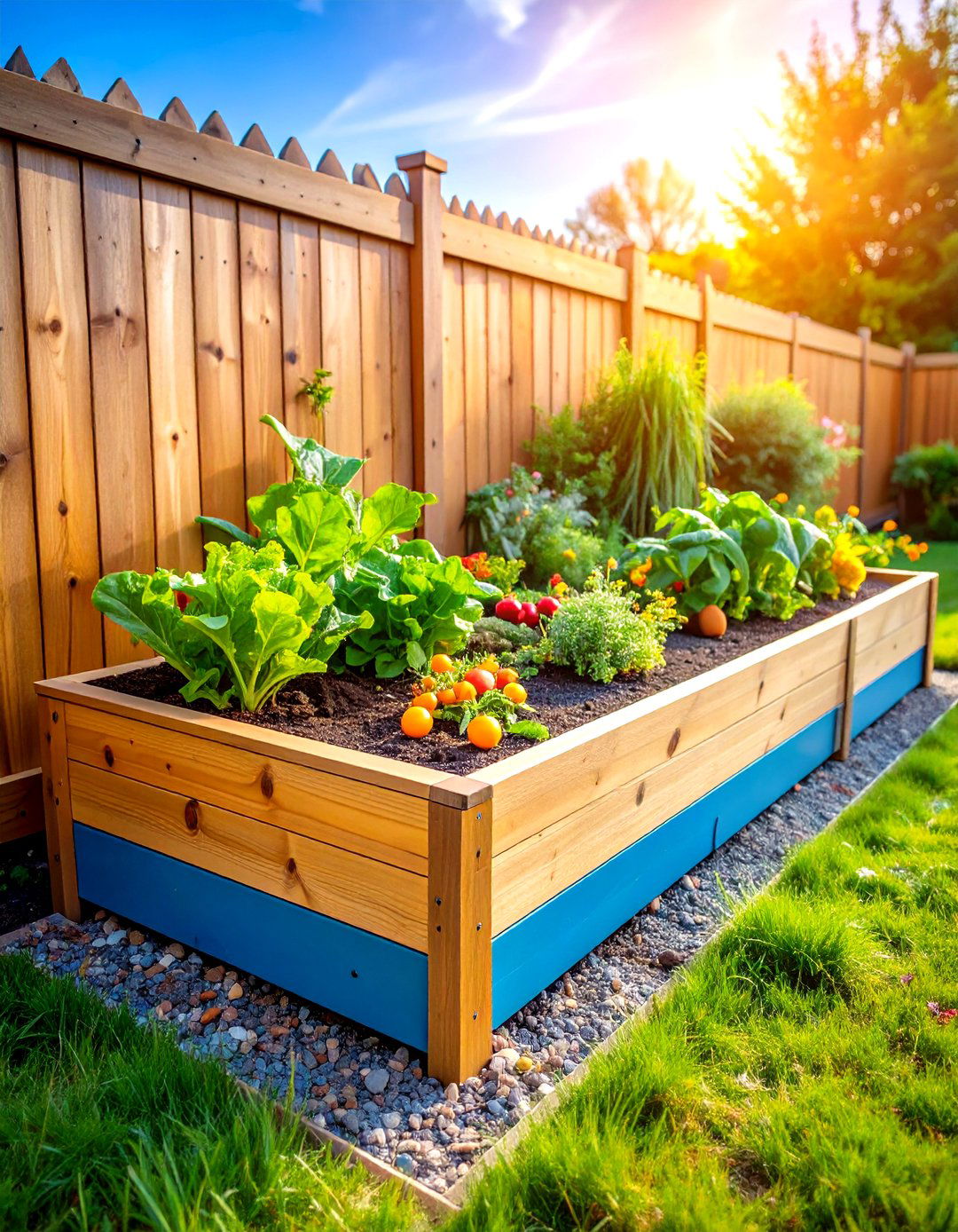 Composite Lumber Raised Garden Bed Along Fence System - 20 Raised Garden Bed Along Fence Ideas