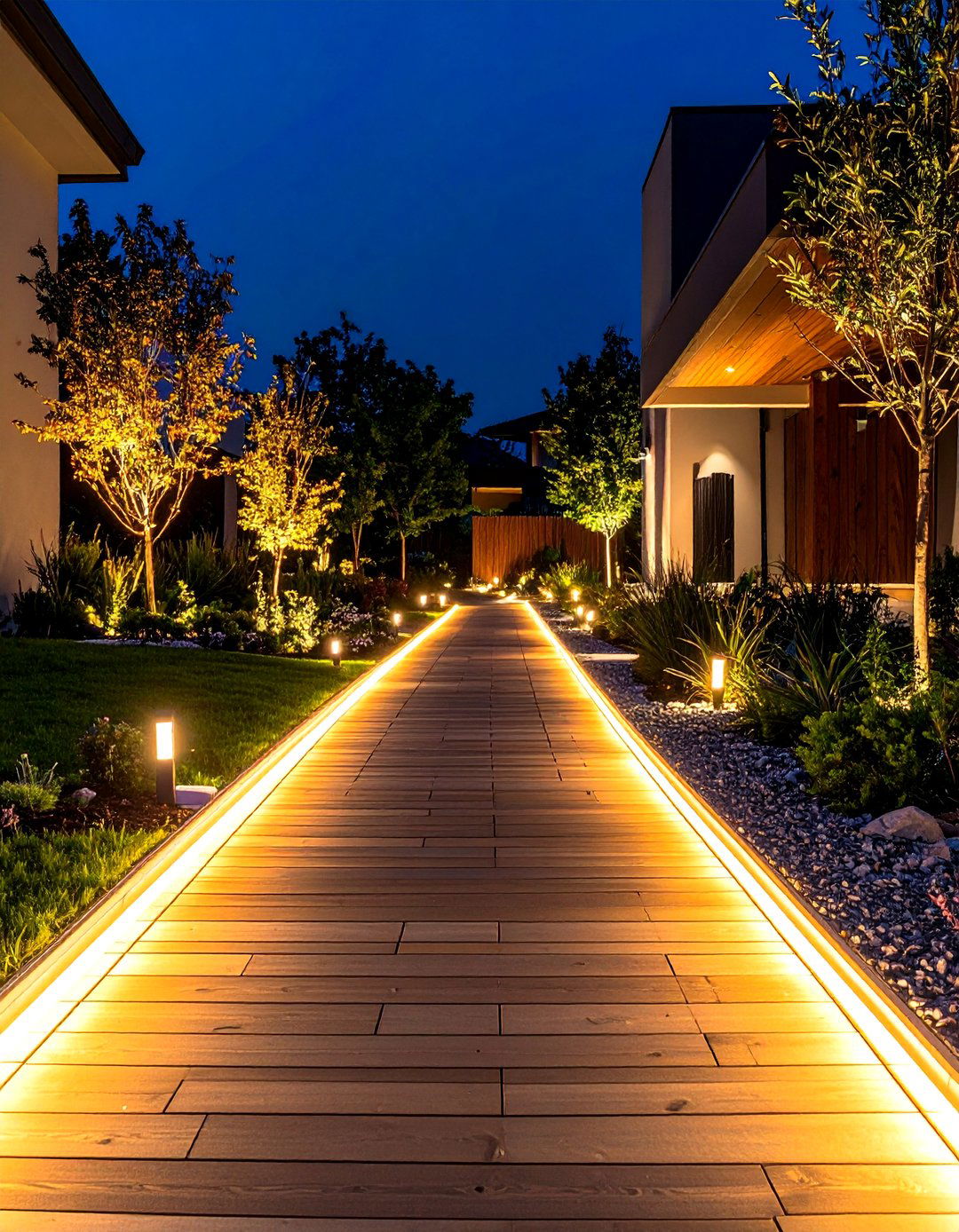 Composite Walkway with Integrated LED Lighting System - 20 Composite Walkway Ideas