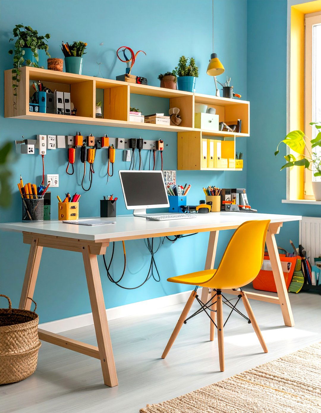 Concealed Power Strips - 20 Small Craft Room Ideas