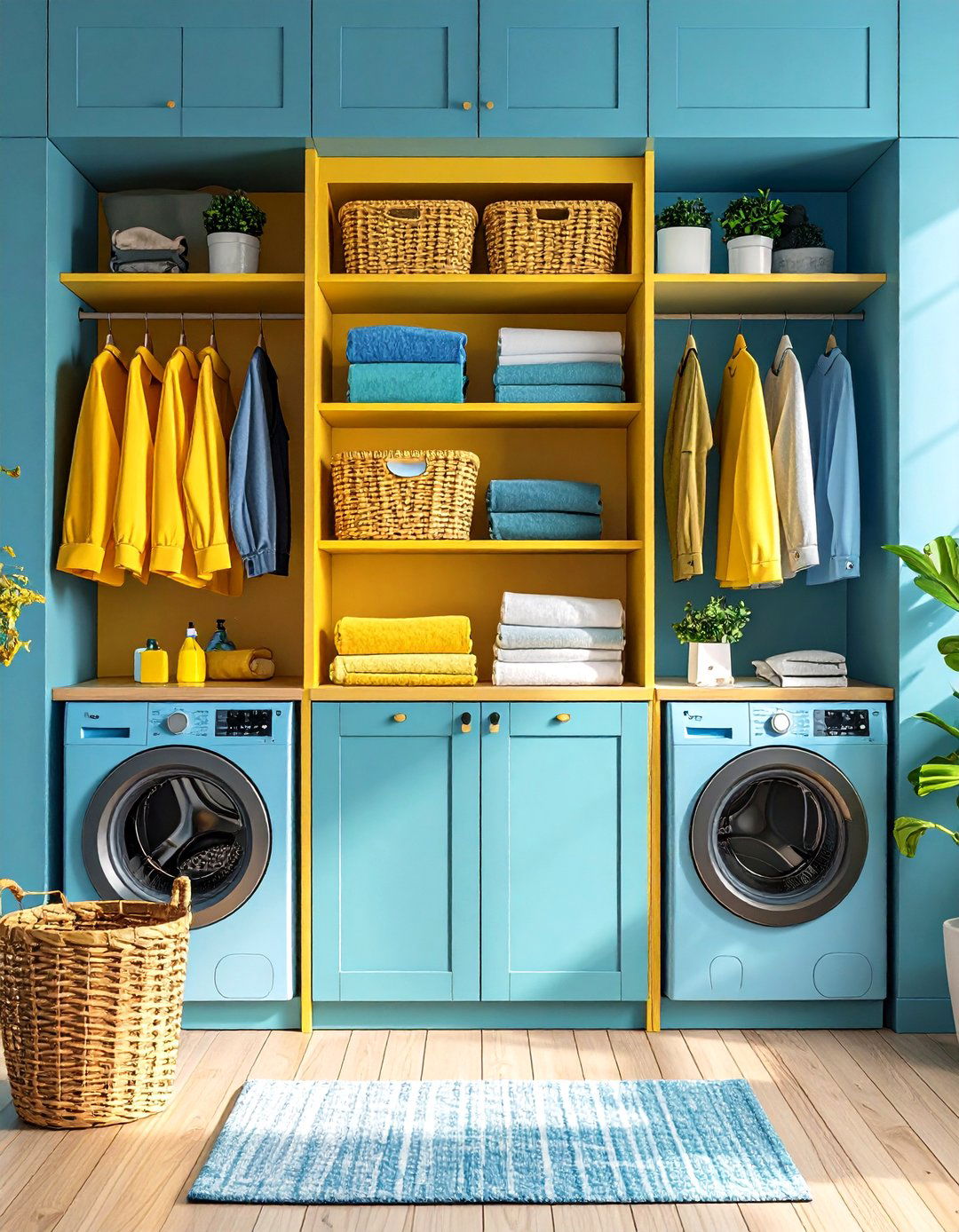 Concealed Storage Behind Matching Panels - 20 Small Utility Room Ideas