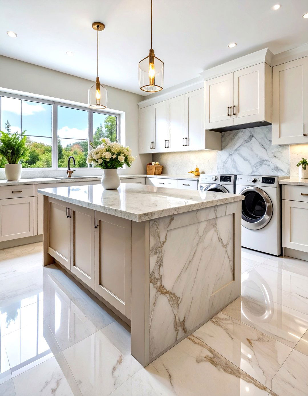 Concrete Aggregate Laundry Room Countertop - 20 Laundry Room Countertop Ideas