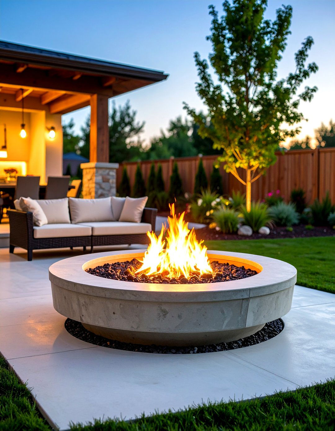 Concrete Base and Rim Fire Pit - 20 Truck Rim Fire Pit Ideas