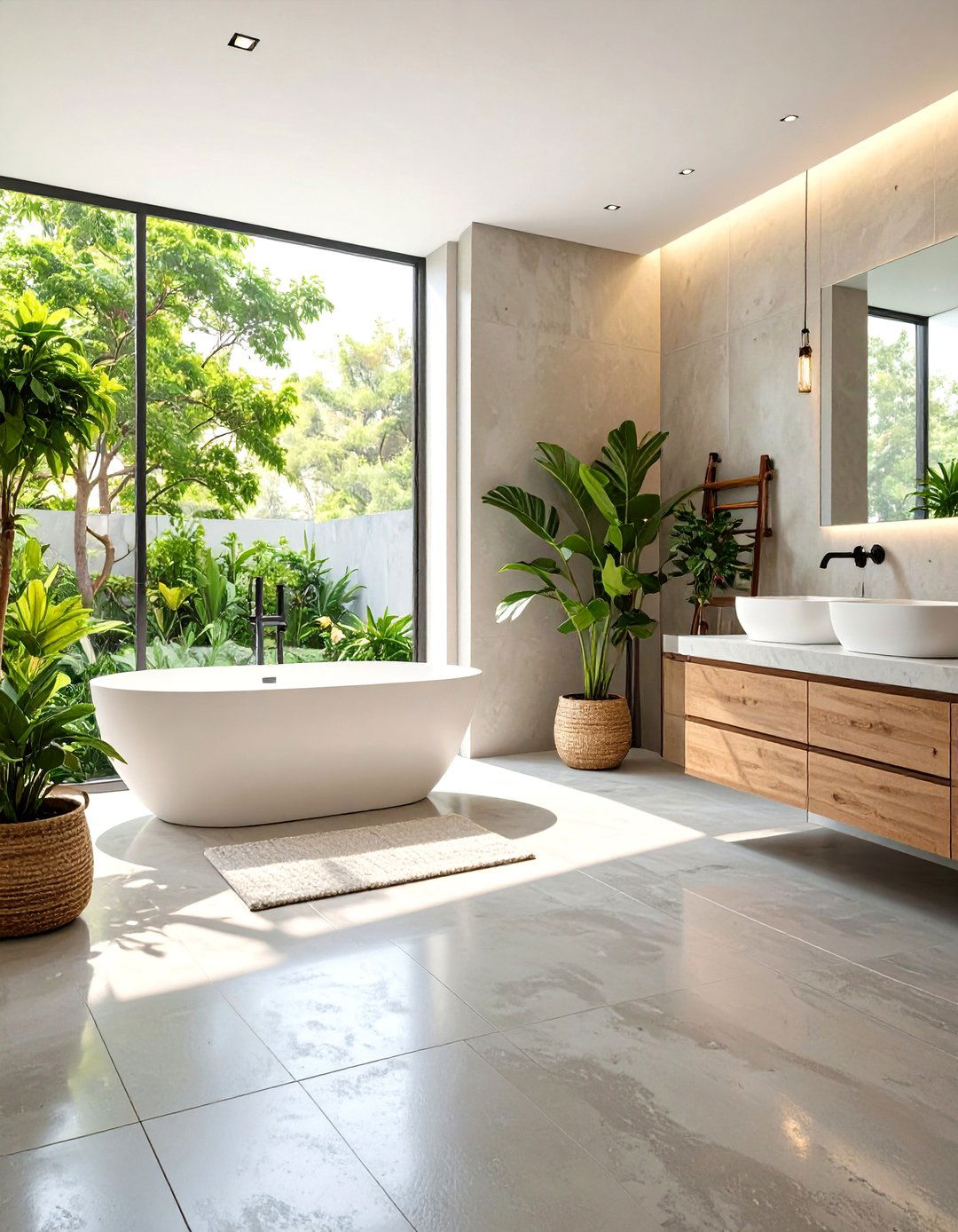 Concrete Bathroom Flooring with Radiant Heating - 20 Concrete Bathroom Ideas
