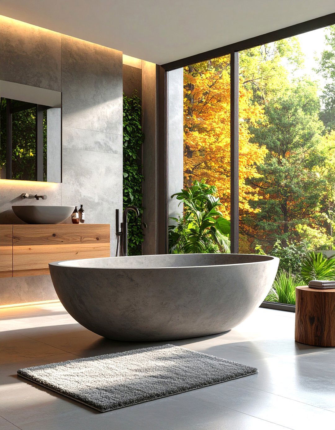Concrete Bathroom Freestanding Bathtubs - 20 Concrete Bathroom Ideas