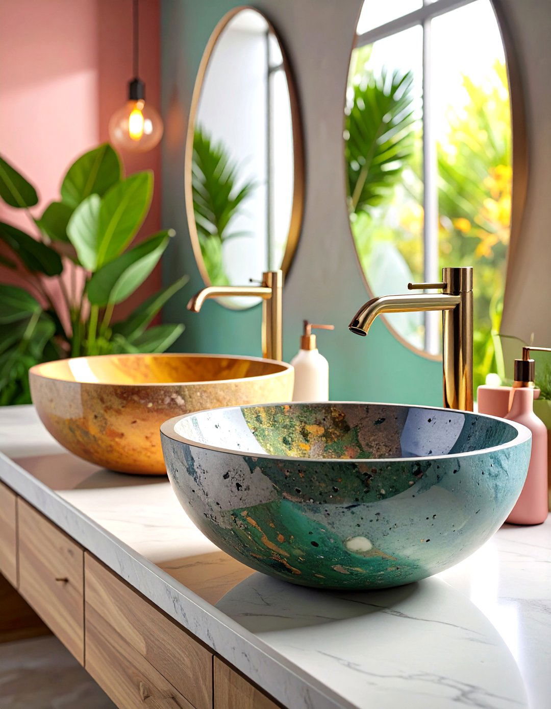 Concrete Bathroom Vessel Sink Bowls - 20 Concrete Bathroom Ideas
