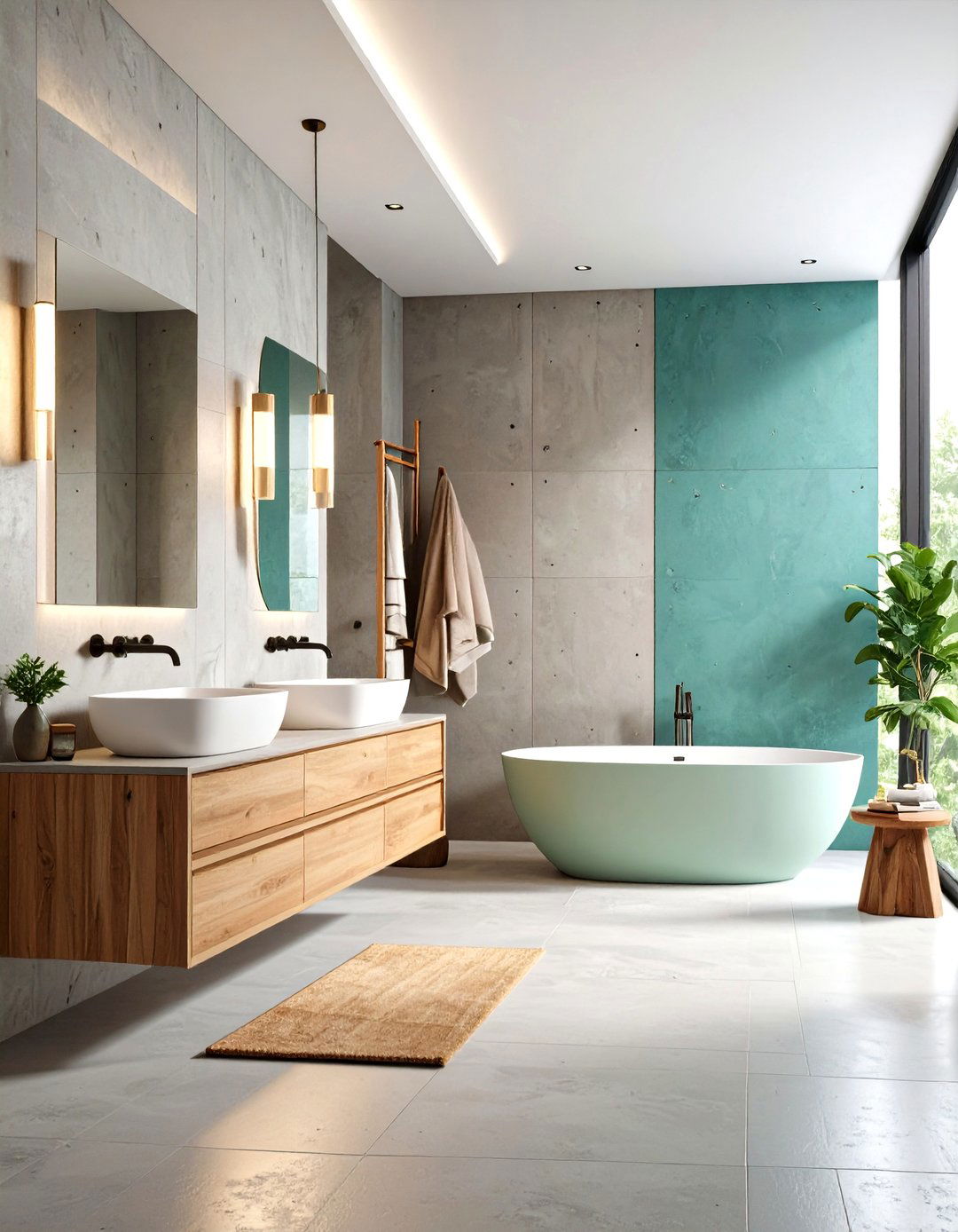 Concrete Bathroom Wall Systems with Monolithic Construction - 20 Concrete Bathroom Ideas