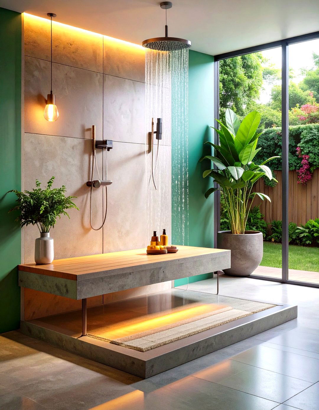 Concrete Bench - 20 Shower Bench Ideas