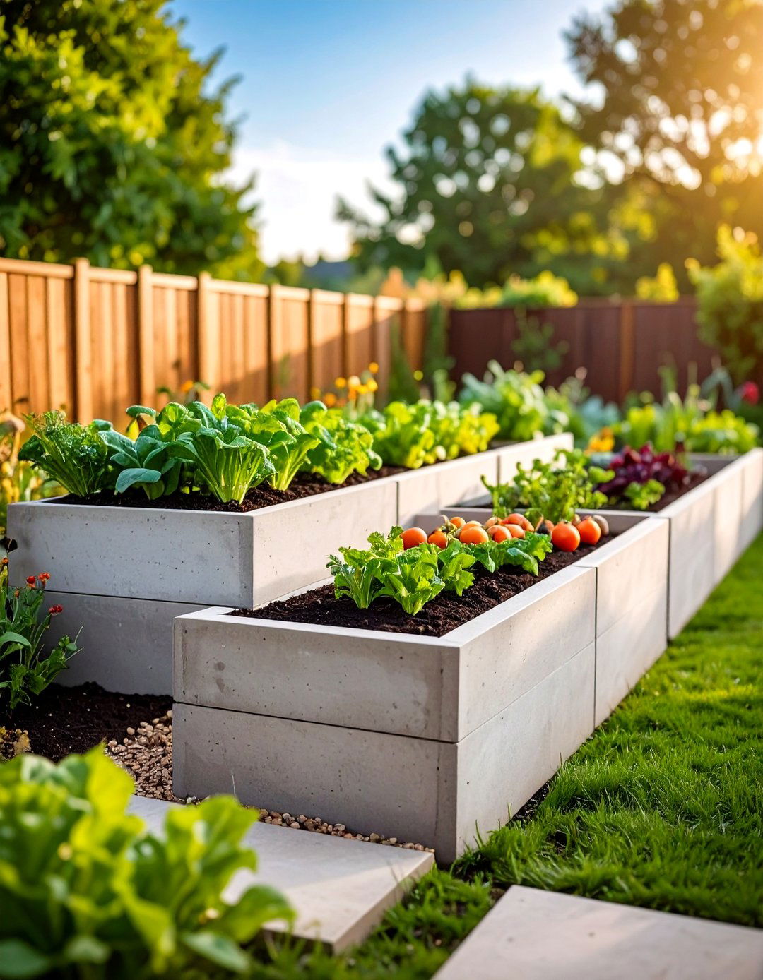 Concrete Block Raised Garden Bed Along Fence Construction - 20 Raised Garden Bed Along Fence Ideas