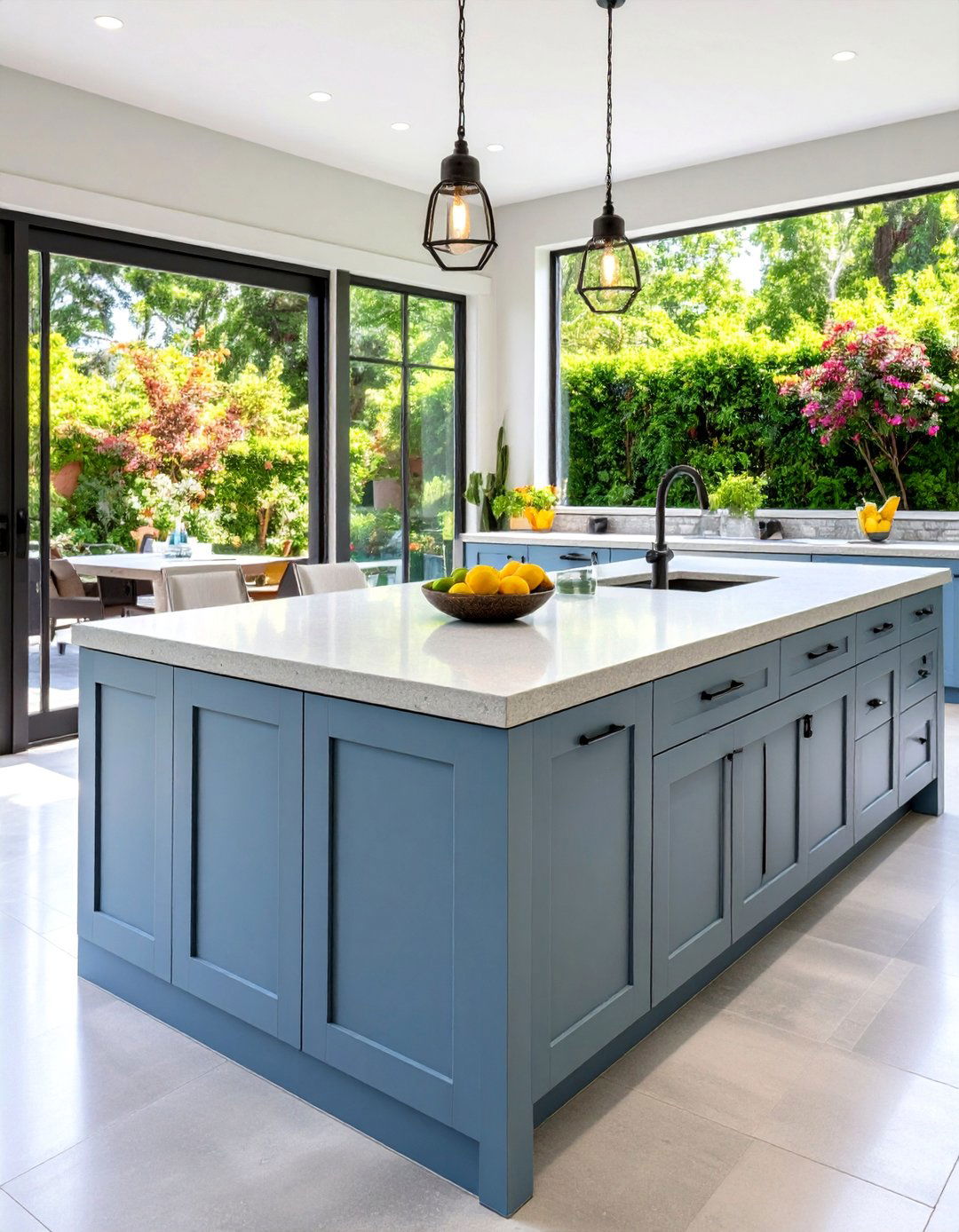 Concrete Countertop with Stamped Stone Texture - 20 Concrete Countertop Ideas