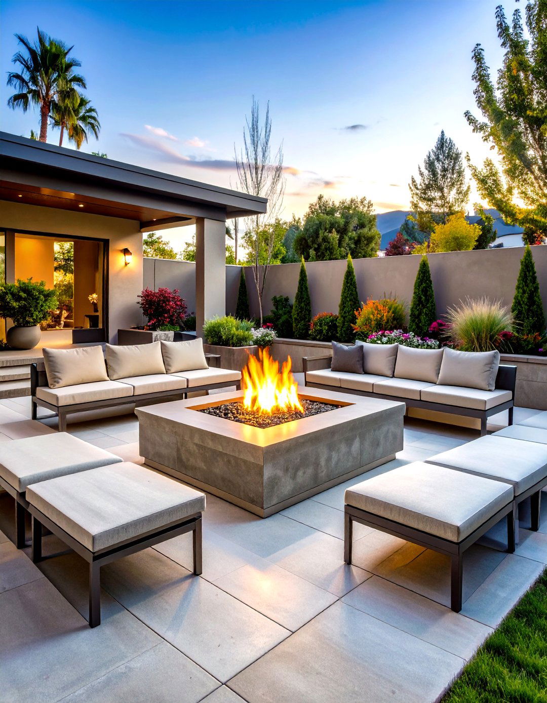 Concrete Fire Pit Bench Designs - 20 Fire Pit Seating Ideas