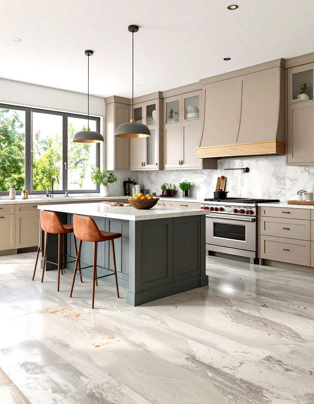Concrete Floor Kitchen with Acid Washed Vintage Appeal - 20 Concrete Floor Kitchen Ideas
