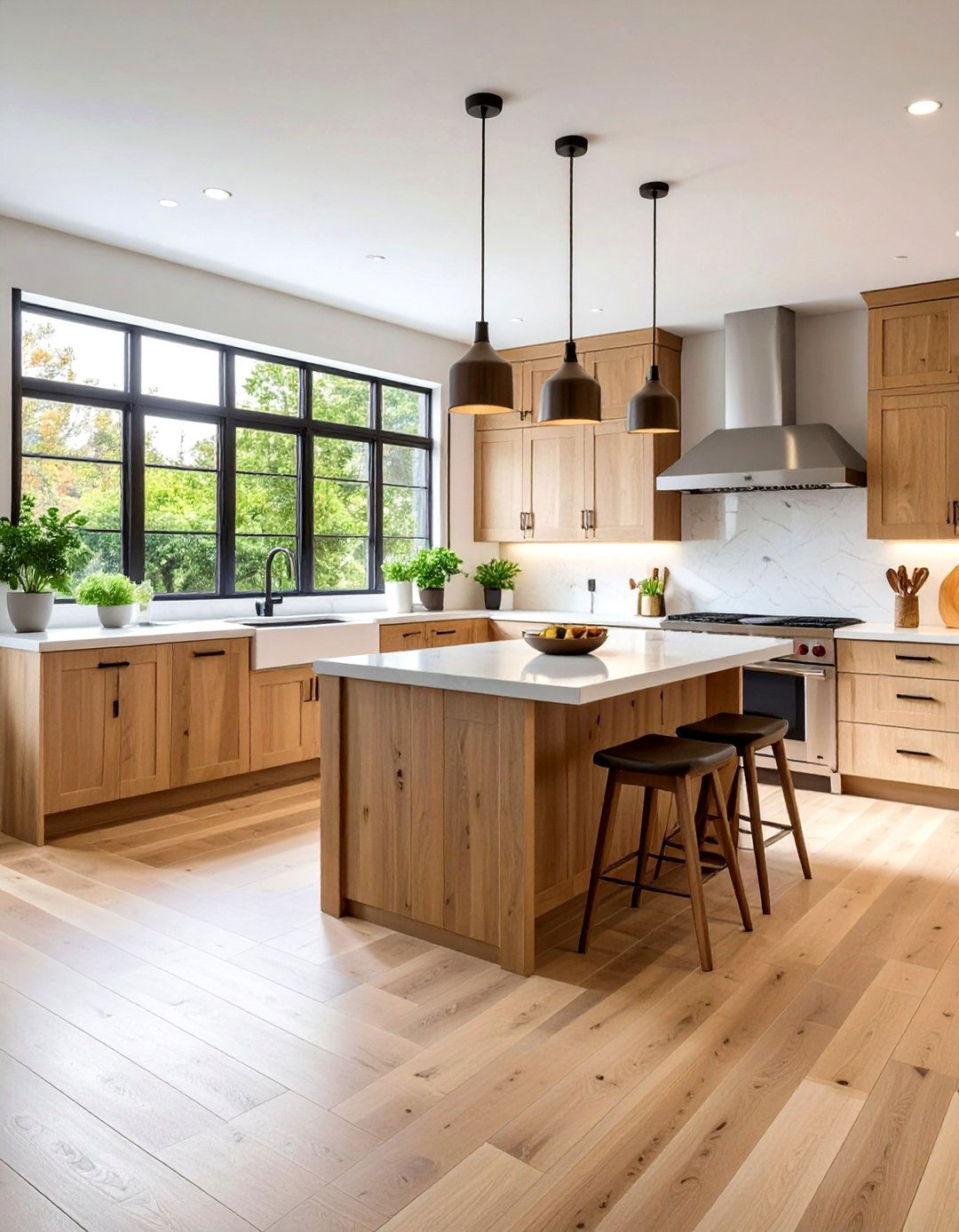 Concrete Floor Kitchen with Wood Look Stamped Patterns - 20 Concrete Floor Kitchen Ideas