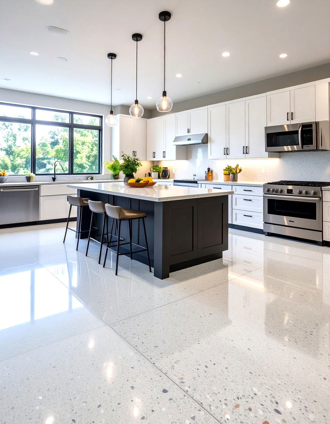 Concrete Floors with Epoxy Flake Systems - 20 Concrete Floor Design Ideas