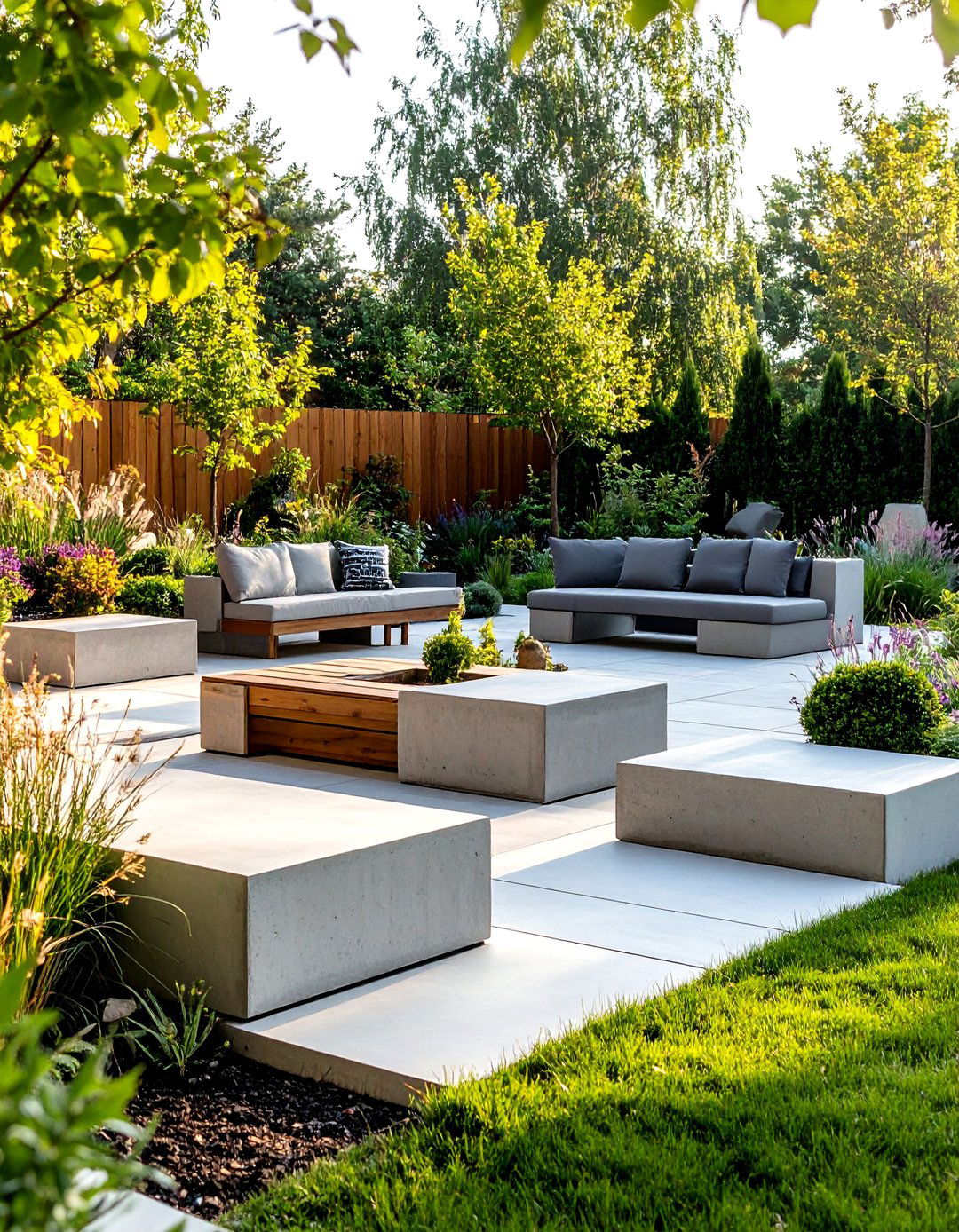 Concrete Garden Seating Areas - 20 Concrete Garden Ideas