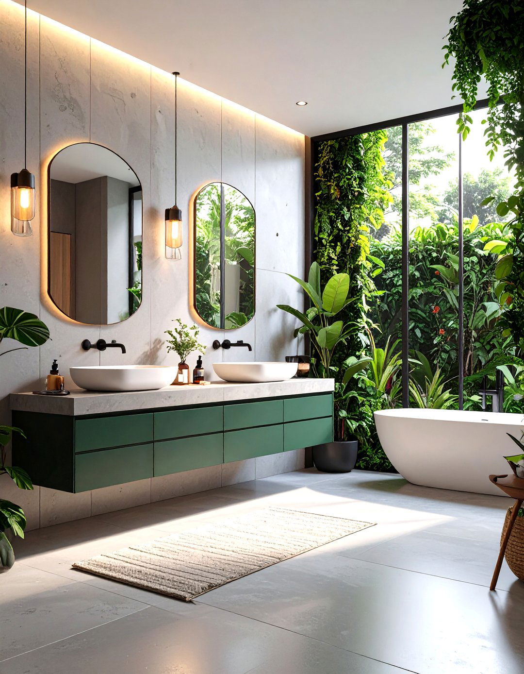 Concrete Look Powder Room Floor Tile - 20 Powder Room Floor Tile Ideas