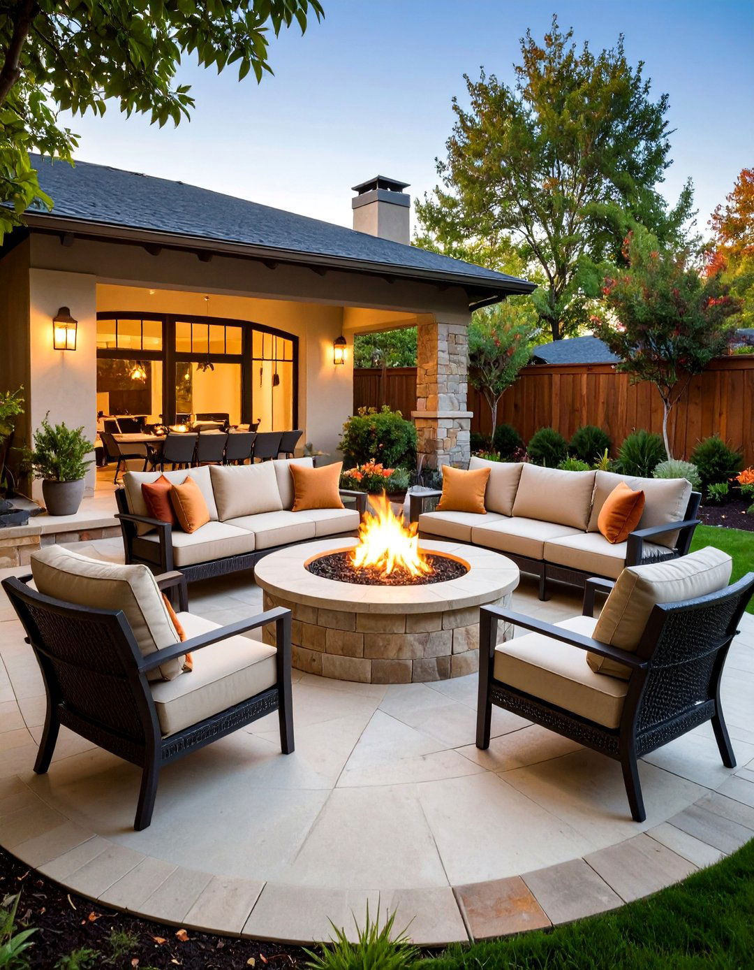 Concrete Paver Patio Fire Pit with Corner Placement - 20 Concrete Paver Patio Fire Pit Ideas