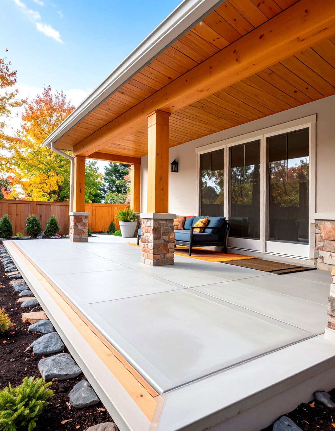 Concrete Porch with Radiant Floor Heating Systems - 20 Concrete Porch Ideas