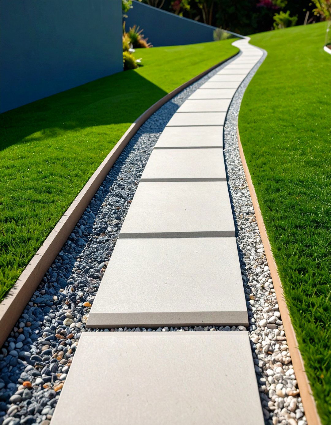 Concrete Ribbon Path - 20 Sloped Walkway Ideas