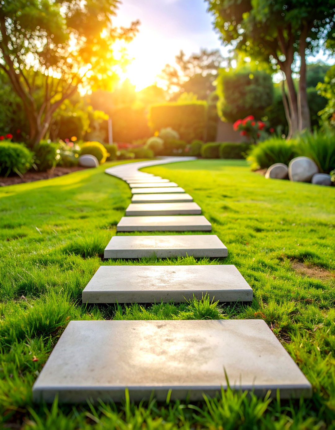 Concrete Stepping Stone Garden Path - 20 Garden Path Ideas