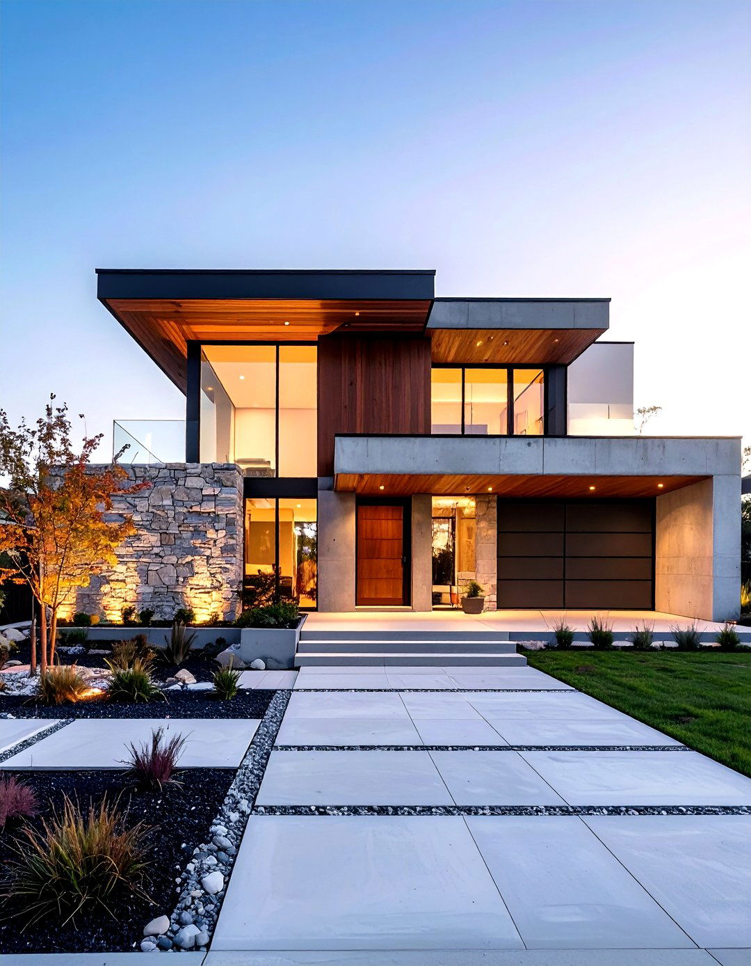 Concrete and Stone Minimalist House Exterior - 20 Minimalist House Exterior Ideas