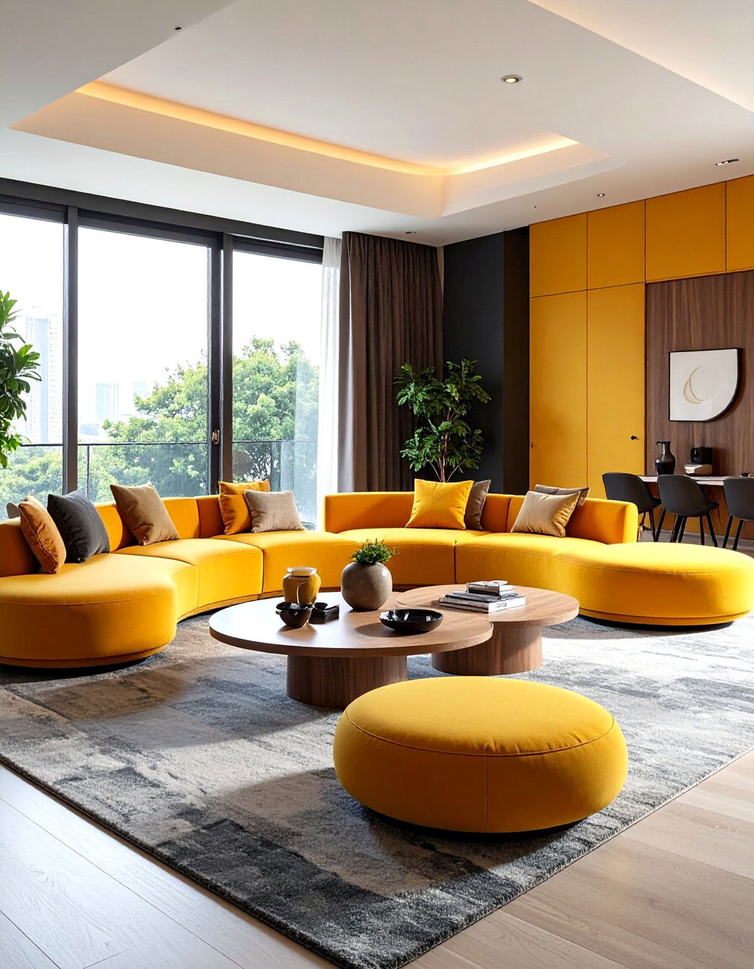 Condo Interior Design With Curved Furniture and Soft Lines - 20 Condo Interior Design Ideas