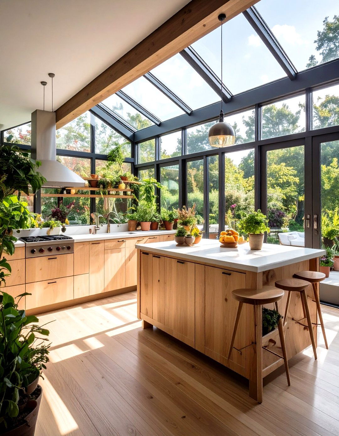 Conservatory Style Kitchen Extension - 20 Greenhouse Kitchen Design Ideas