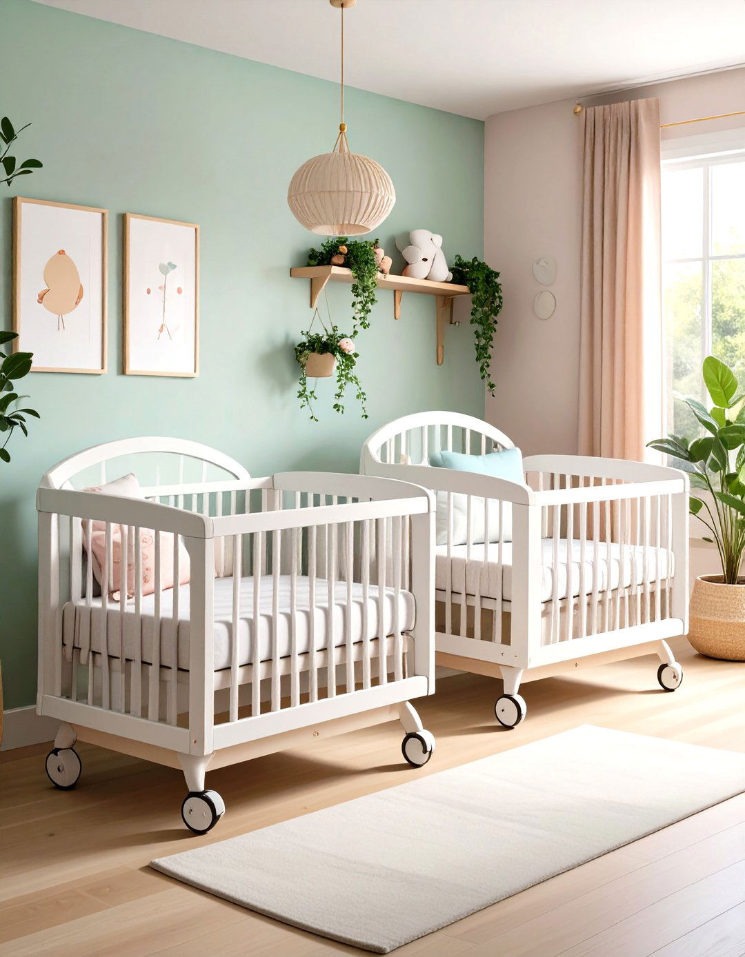 Consider Mini Cribs or Bassinets for Small Spaces - 20 Twin Nursery Ideas