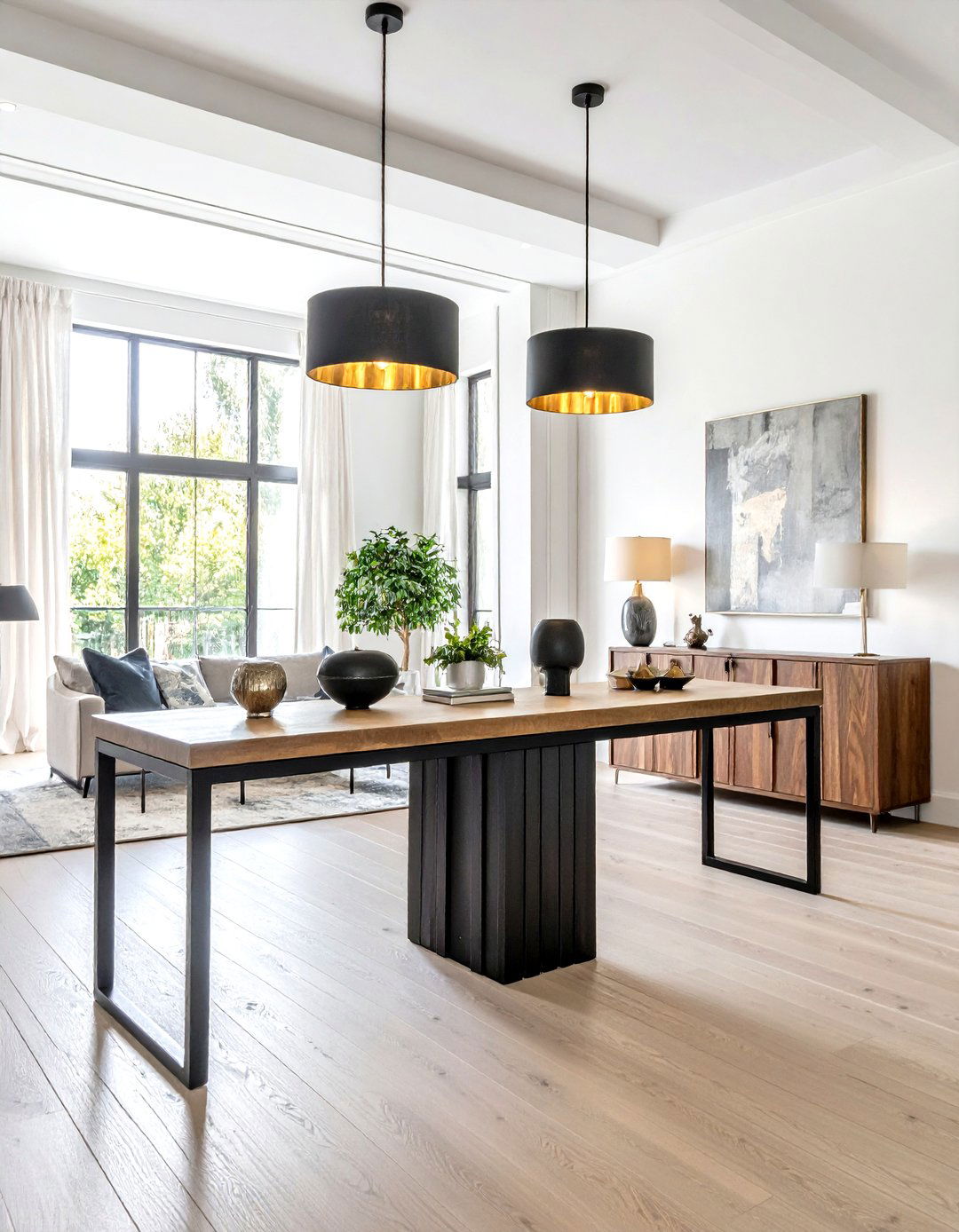Console Tall Lamps Wall Decor Ensemble - 20 High Ceiling Tall Wall Decor Ideas