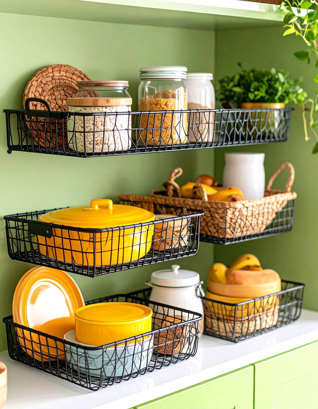 Contain with Wire Baskets - 20 Tupperware Organization Ideas