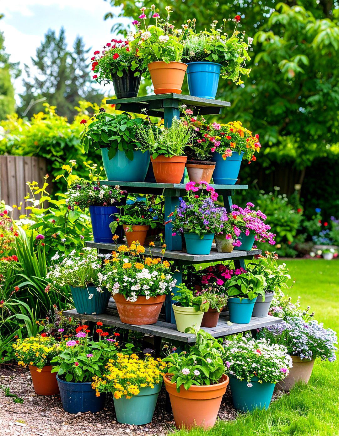 Container Cluster Tiers - 20 Tiered Garden Ideas