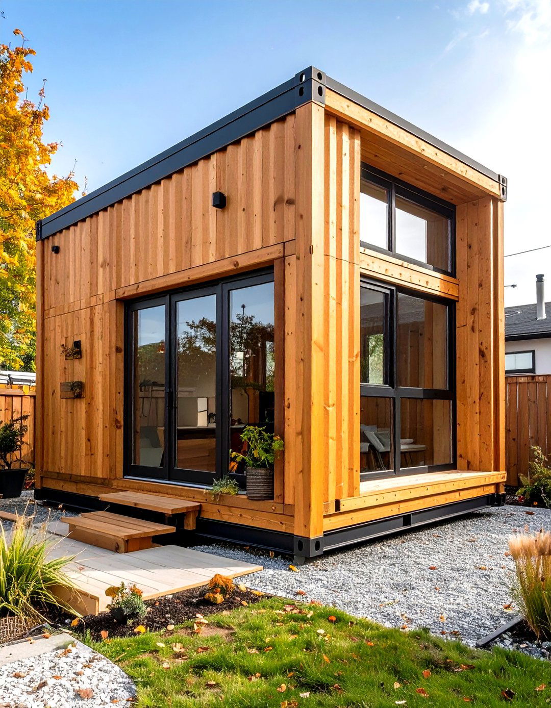Container Core Wood Shed with Timber Cladding - 20 wood shed ideas