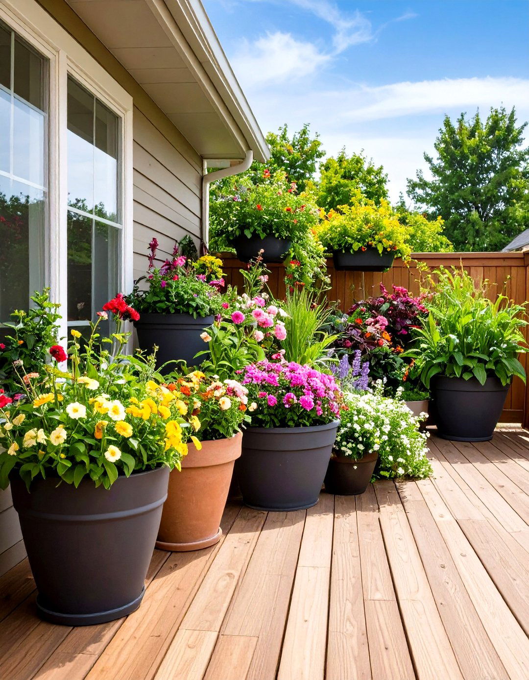 Container Garden Deck Landscaping - 20 Backyard Deck Ideas on a Budget