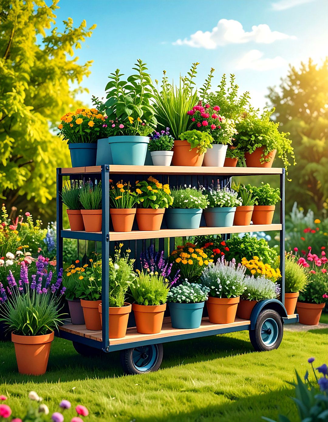Container Garden Mobility for Seasonal Flexibility - 20 Townhouse Backyard Ideas