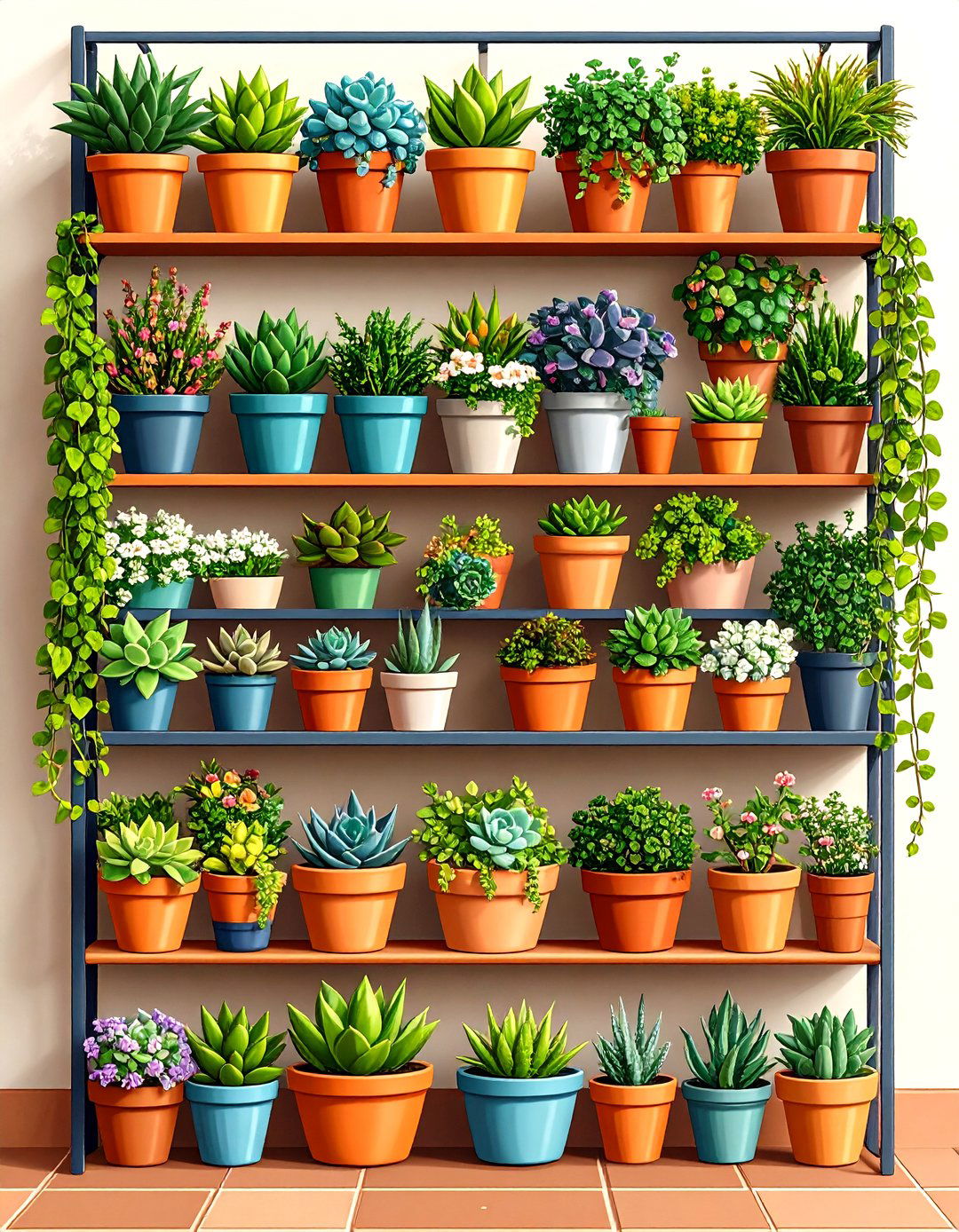 Container Gardens on Wall Ledges - 20 Small Walled Garden Ideas