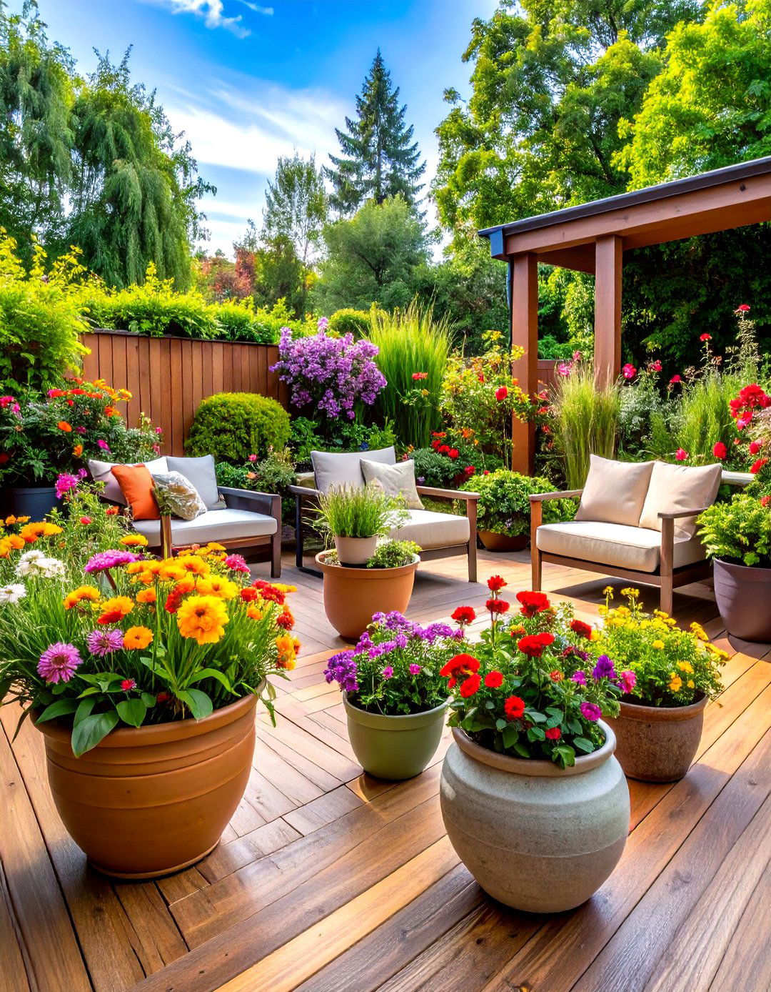 Container Gardens to Add Living Color to Your Deck - 20 Deck Decorating Ideas
