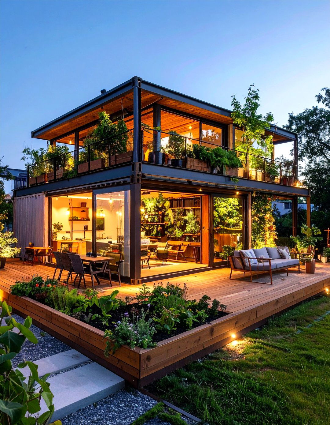 Container Home with Garden Integration - 20 Container Home Ideas