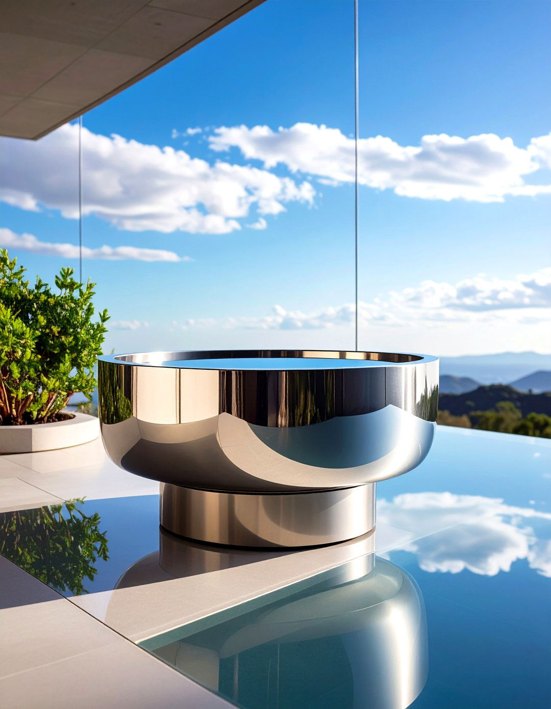 Container Reflecting Bowl - 20 Small Garden Reflecting Pool Ideas