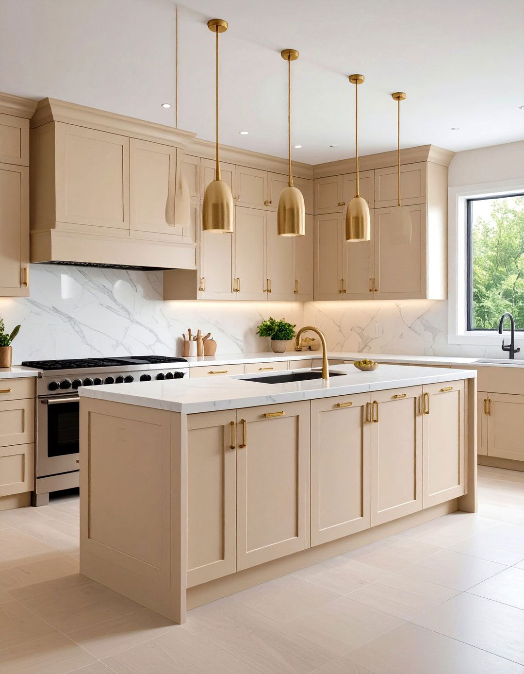 Contemporary Beige Kitchen Cabinets with Minimalist Design - 20 Kitchens With Beige Kitchen Cabinets