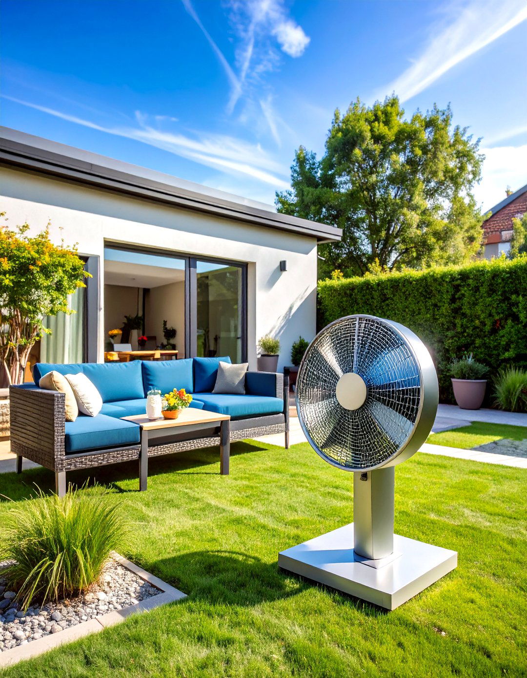 Contemporary Bladeless Patio Fan with Sleek Design - 20 Patio Fan Ideas