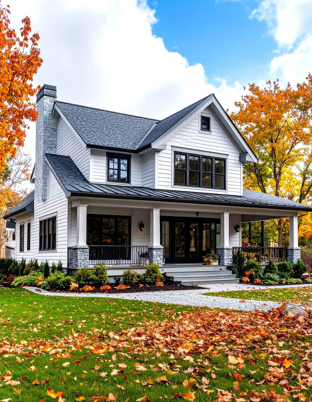 Contemporary Cape Cod House with Wraparound Porch - 20 Modern Cape Cod House Ideas