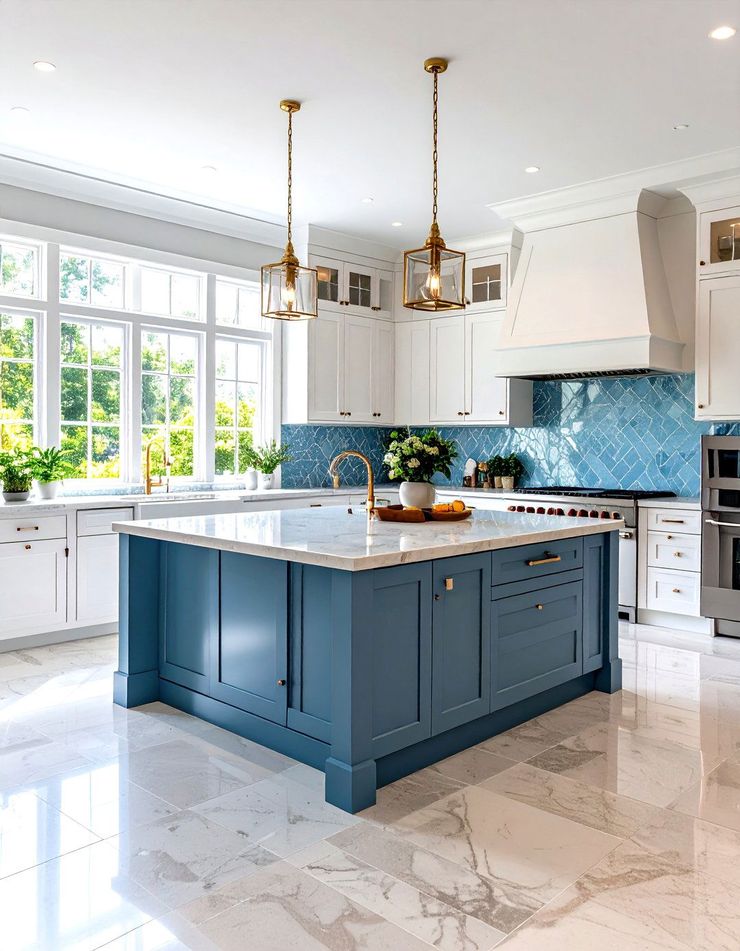 Contemporary Coastal Mediterranean Kitchen with Modern Elements - 20 Mediterranean Kitchen Ideas