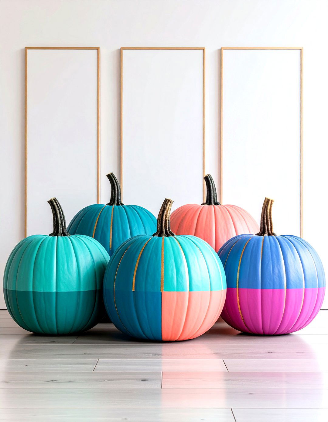 Contemporary Color Block Pumpkin Decor Design - 20 Pumpkin Decor Ideas
