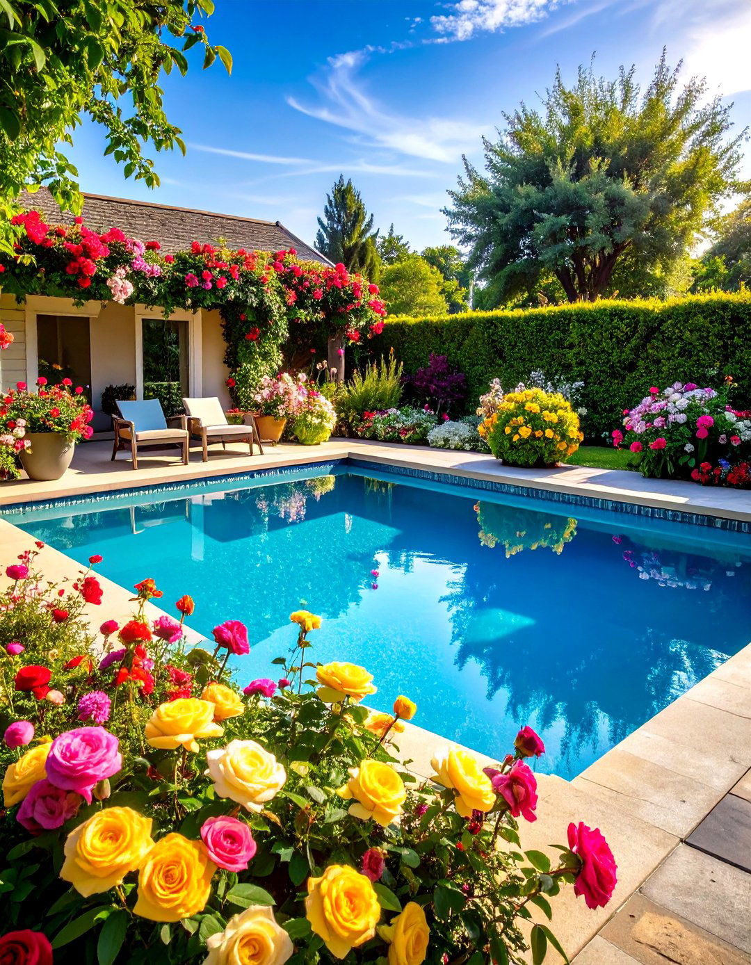 Contemporary Cottage Pool Landscaping - 20 Pool Landscaping Ideas