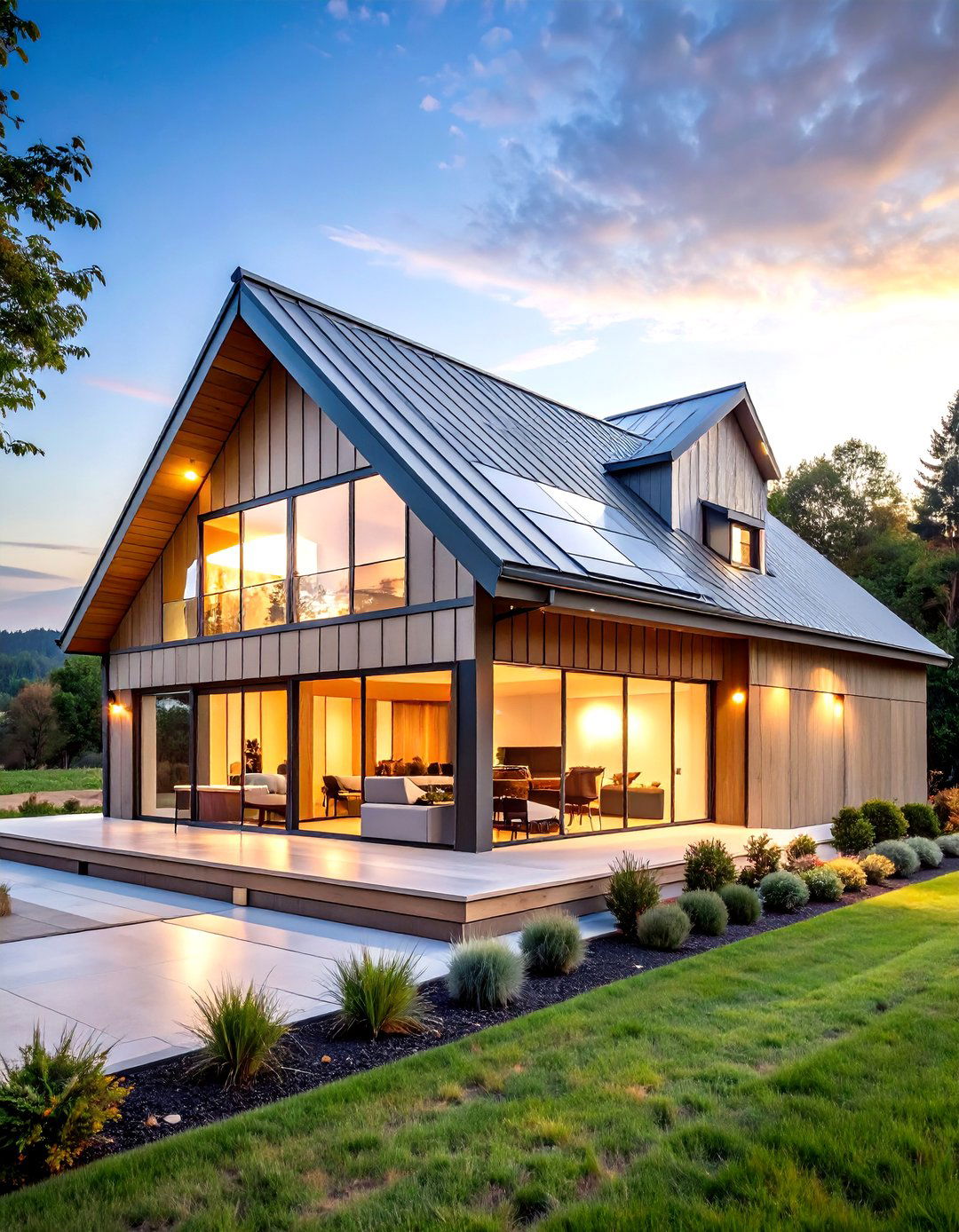 Contemporary Flat Roof Barndominium Exterior - 20 Pole Barn and Barndominium House Exteriors