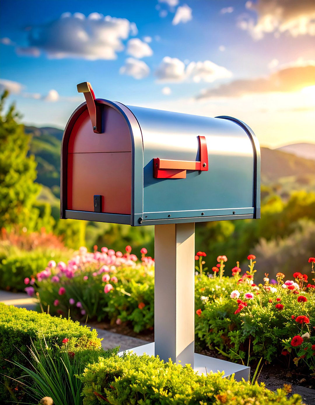 Contemporary Geometric Mailbox Post - 20 Mailbox Post Ideas