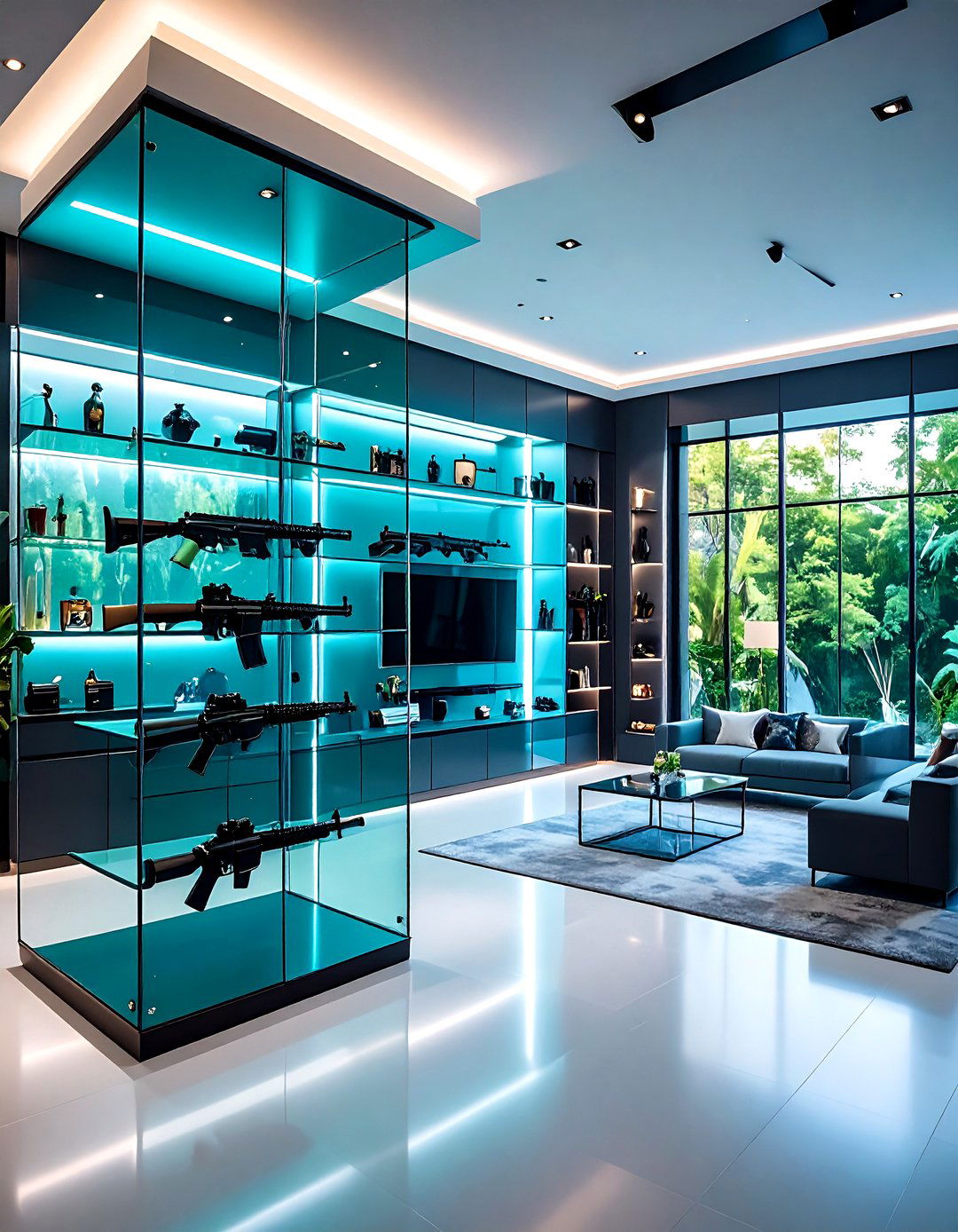 Contemporary Glass Man Cave Gun Room - 20 Man Cave Gun Room Ideas
