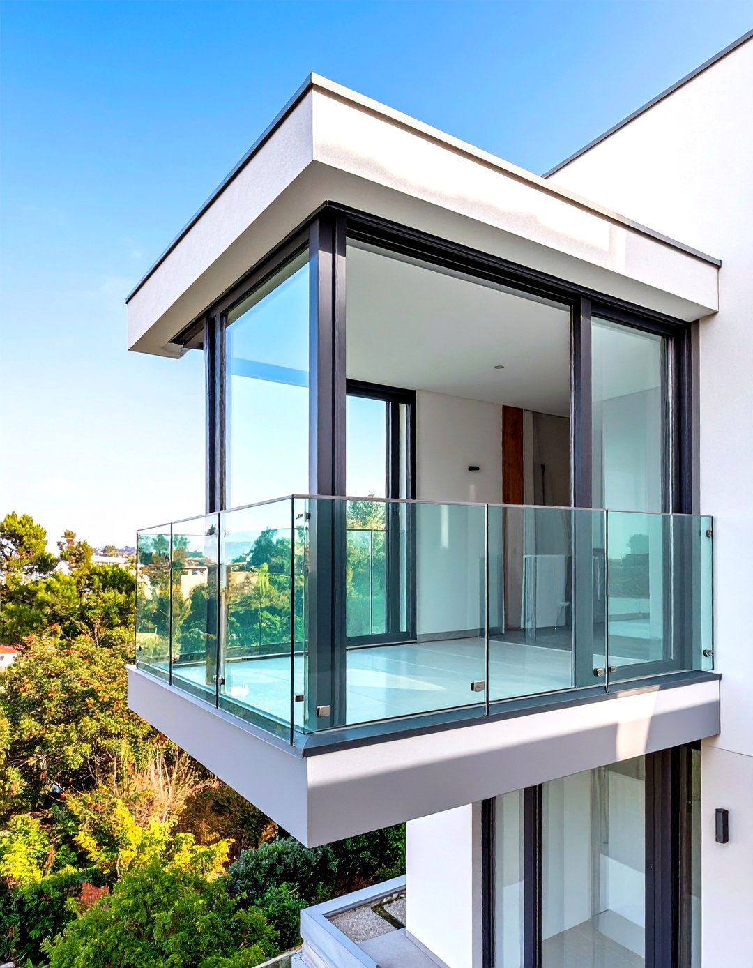 Contemporary Glass Panel Juliet Balcony Design - 20 Juliet Balcony Ideas
