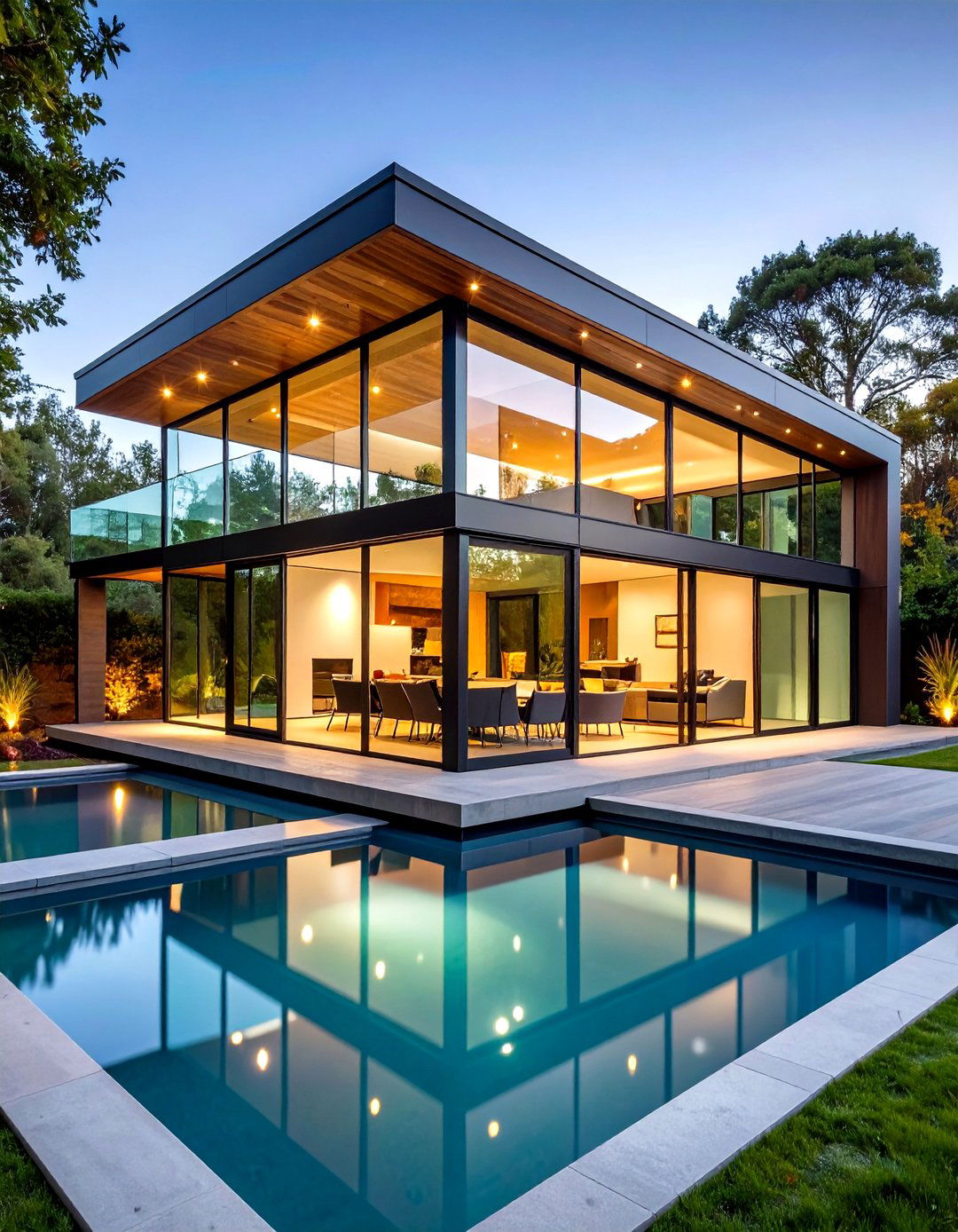 Contemporary Glass Pool Shed - 20 Pool Shed Ideas